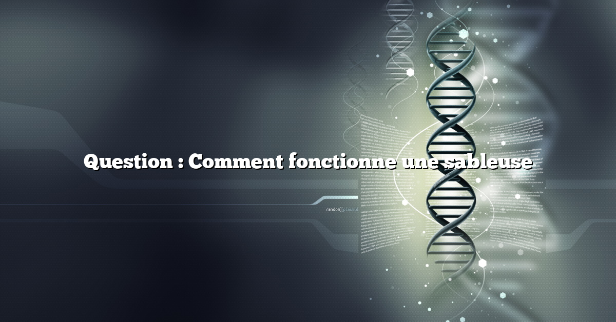 Question : Comment fonctionne une sableuse